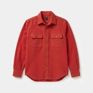 L.L. Bean Red Chamois Flannel Shirt Jacket Size M Chest Pockets